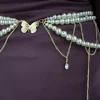 ceinture en chaîne de taille en perles multicouches rétro y2k pour femmes, accessoires de bijoux de corps élégants pour fête et tenue décontractée