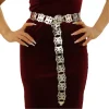 ceinture classique de style ethnique en argent, pompon de malaisie, or, bijoux de poignet thaïlandais, robe de danse, chaînes, accessoires de costume