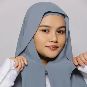 Hijab en mousseline de soie de qualité supérieure avec aimants intégrés, couleur unie, châle facile à porter avec sous-capuchon pour femmes musulmanes
