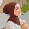 chapeau hijab artificiel astique pour femme, turban doux, sous Écharpe, casquette intérieure, Écharpe de sauna décontractée, ramadan
