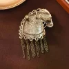 broches vintage cheval en strass pour femmes, glands unisexes, épingles cheval du zodiaque, sac à dos de fête de banquet, cadeaux, accessoires bijoux