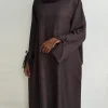 robe abaya ample et fermée pour femmes, robe musulmane pull, poignets fendus, vêtements d'extérieur hijabi décontractés, vêtements islamiques de dubaï, ramadan