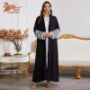 robe caftan musulmane pour femmes, abayas ouvertes, kimono, keffiyeh, broderie de glands, dubaï, islam cardigan, luxe, uni, ramadan, 2024