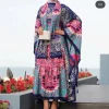 abaya boubou en coton imprimé à manches à volants pour femmes musulmanes, moyen orient, dubaï, été, grande taille, cartographie, tenues de ramadan, fête