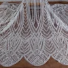 La Belleza-Dentelle Perlée pour Mariée, Tissu à Paillettes, Motifs Longs, Largeur 51 en effet, 1 Yard, 2025