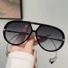 lunettes de soleil pilote surdimensionnées pour femmes, nouvelle mode, double pont, nuances dégradées, tendance, marque de luxe, design, 2025