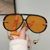 lunettes de soleil pilote surdimensionnées pour femmes, nouvelle mode, double pont, nuances dégradées, tendance, marque de luxe, design, 2025