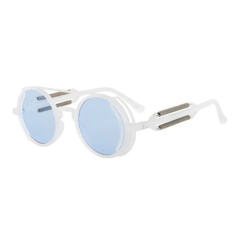 Lunettes de soleil gothiques classiques Steampunk, marque de luxe de styliste, haute qualité pour hommes et femmes, monture ronde rétro pour PC