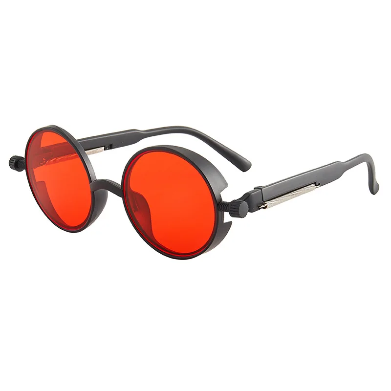 Lunettes de soleil gothiques classiques Steampunk, marque de luxe de styliste, haute qualité pour hommes et femmes, monture ronde rétro pour PC