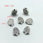 Perles de prière à motif de sculpture connecté à double trou, 15 pièces, pour la fabrication de bijoux à la mode, accessoires de bracelet faits à la main