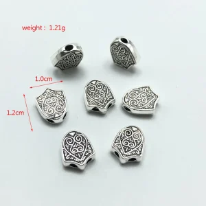 Perles de prière à motif de sculpture connecté à double trou, 15 pièces, pour la fabrication de bijoux à la mode, accessoires de bracelet faits à la main