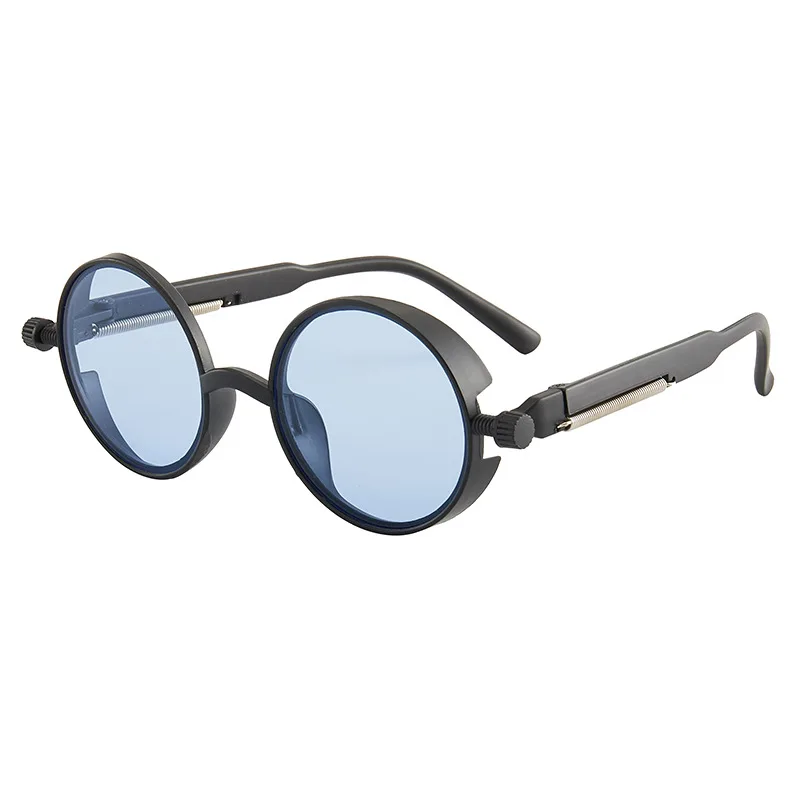 Lunettes de soleil gothiques classiques Steampunk, marque de luxe de styliste, haute qualité pour hommes et femmes, monture ronde rétro pour PC