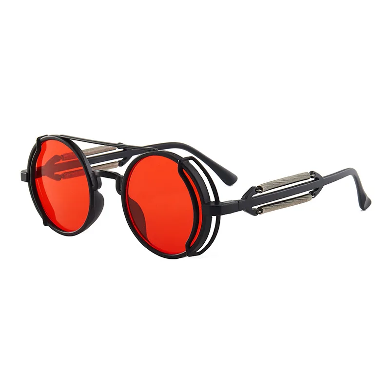 Lunettes de soleil gothiques classiques Steampunk, marque de luxe de styliste, haute qualité pour hommes et femmes, monture ronde rétro pour PC