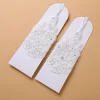gants de mariée blancs/rouges/beige, 1 paire, élégants paragraphe court, strass, dentelle blanche, beaux accessoires de mariage
