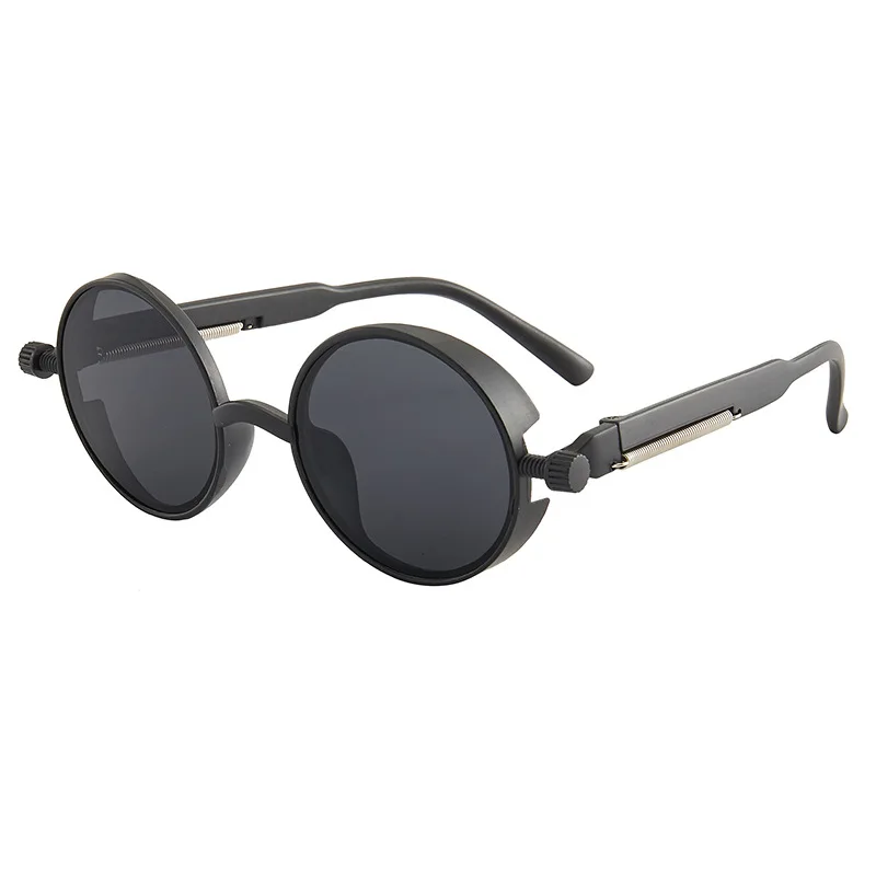 Lunettes de soleil gothiques classiques Steampunk, marque de luxe de styliste, haute qualité pour hommes et femmes, monture ronde rétro pour PC