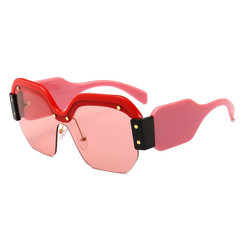 Lunettes de soleil Vintage carrées sans bords pour hommes et femmes, grand cadre large, marque de luxe rétro, nuances de dame, Oculos UV400, Gafas