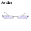 petites lunettes de soleil femmes hommes marque concepteur sans monture lunettes étroites luxe tendance alliage lunettes de soleil streetwear uv400