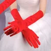 gants en satin monochromes pour femmes, mitaines complètes, gants fins, performance sur scène, cosplay d'halloween, robe élégante, noël