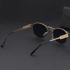 lunettes de soleil rétro rondes, à double faisceau, vintage, punk, marque de luxe, uv400, petite monture, mode printemps, 2021