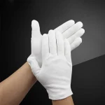 Gants de protection en coton blanc, 6/12 paires, pour le travail, l&rsquo;inspection des bijoux, gants de sécurité jetables, légers, unisexes, doux