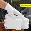 12 paires de gants résistants à l&rsquo;usure en fil de coton blanc pour la réparation domestique-mitaines de travail hygiéniques et durables