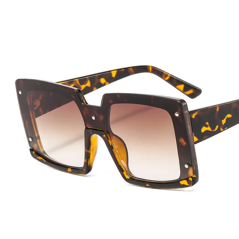 Lunettes de soleil Vintage pour femmes, marque de mode, surdimensionnées, Double couleur, noir, rouge, une pièce