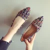 Femmes chaussures plates Style élégant bout pointu dame chaussures à talons plats sans lacet mocassins Plus petite taille 33 34 41 42 43 44 45 noir décontracté