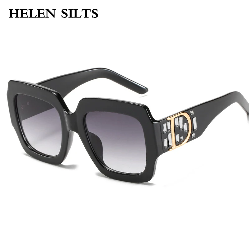 Respzed-Lunettes de soleil carrées pour hommes et femmes, lunettes de soleil dégradées, lunettes de soleil UV400, grand cadre, nuances noires, design de marque vintage, nouveau