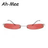 petites lunettes de soleil femmes hommes marque concepteur sans monture lunettes étroites luxe tendance alliage lunettes de soleil streetwear uv400