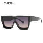Lunettes de soleil carrées surdimensionnées pour hommes et femmes, Vintage, miroir noir, grandes nuances rétro, Oculos Gafas Uv400