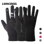 LOOGDEEL gants de course hiver doigt complet confortable doux chaud anti-dérapant résistant à l&rsquo;usure gants hommes femmes sport Jogging gants