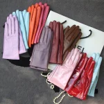 Gants élégants pour femmes, en peau d&rsquo;agneau véritable, en peau de mouton, pour hommes, tendance, courts, personnalisés, automne et hiver