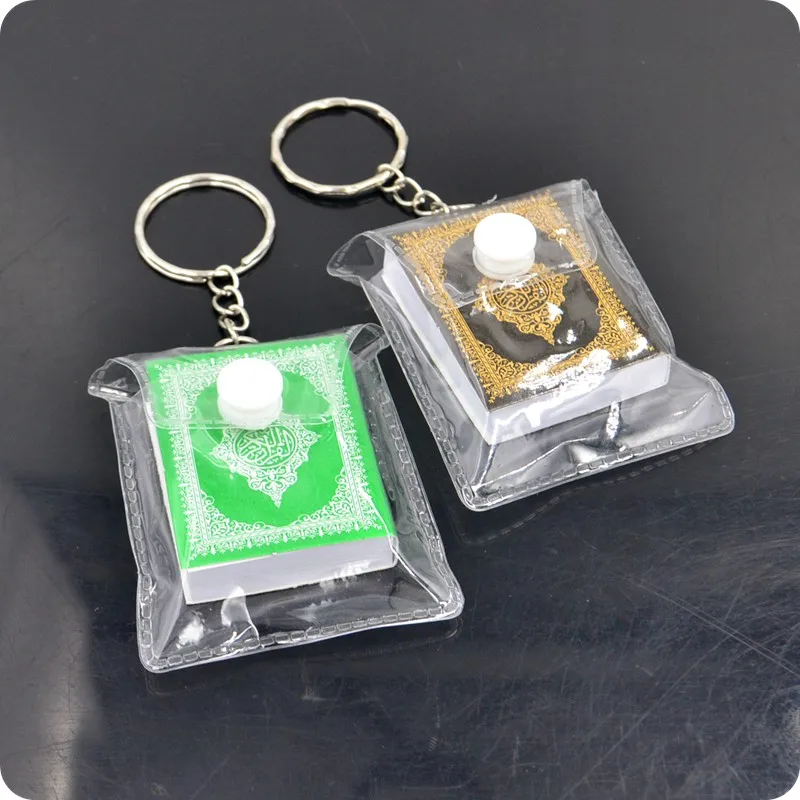 Mini Projecan Coran en Langue Arabe, Islam Musulman ALLAH, Vrai Papier Peut Lire, Pendentif Clé EquiFashion Bijoux Religieux, Nouveau – Image 2