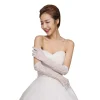 gants de mariée élégants pour femmes, rouge ivoire, noir, longueur coude, doigt complet, accessoires de mariage, gants de fête de bal