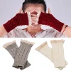 gants en patchwork de dentelle pour femmes, gants brodés ogo pour étudiants, automne, hiver, coronavirus, mode, chaud, solide, sans doigts
