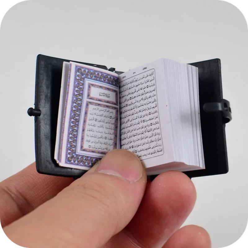 Mini Projecan Coran en Langue Arabe, Islam Musulman ALLAH, Vrai Papier Peut Lire, Pendentif Clé EquiFashion Bijoux Religieux, Nouveau – Image 3