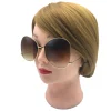 Lunettes de soleil de luxe pour femmes, design de marque, métal délicat, grand cadre, verres transparents, pour l&rsquo;extérieur, offre spéciale, 2024