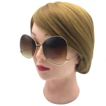 Lunettes de soleil de luxe pour femmes, design de marque, métal délicat, grand cadre, verres transparents, pour l&rsquo;extérieur, offre spéciale, 2024