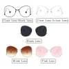 lunettes de soleil de luxe pour femmes, design de marque, métal délicat, grand cadre, verres transparents, pour l'extérieur, offre spéciale, 2024