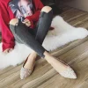 femmes chaussures plates style élégant bout pointu dame chaussures à talons plats sans lacet mocassins plus petite taille 33 34 41 42 43 44 45 noir décontracté