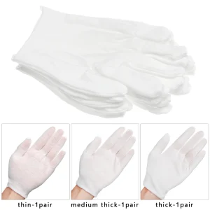 Gants de protection du travail en coton blanc, gants pour l&rsquo;appréciation des bijoux, livres fins et moyens, jardinage, fournitures EtiAdvantages, 1 paire