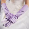 gants en satin monochromes pour femmes, mitaines complètes, gants fins, performance sur scène, cosplay d'halloween, robe élégante, noël