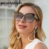 respzed lunettes de soleil œil de chat pour femmes, lunettes de soleil carrées rétro, lunettes chimcateye, grande monture, marque de luxe, mode pour dames, 2025