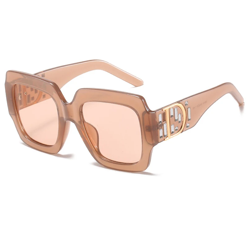 Respzed-Lunettes de soleil carrées pour hommes et femmes, lunettes de soleil dégradées, lunettes de soleil UV400, grand cadre, nuances noires, design de marque vintage, nouveau