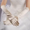gants en satin monochromes pour femmes, mitaines complètes, gants fins, performance sur scène, cosplay d'halloween, robe élégante, noël