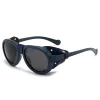 lunettes de soleil polarisées pour femmes hommes rondes steampunk lunettes en cuir vintage lunettes de luxe marque concepteur oculos uv400 gafas