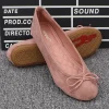 mocassins en faux daim pour femmes, chaussures plates à enfiler, mocassins ronds, ballerines peu profondes, nœud papillon, grande taille 35 41