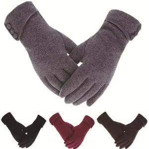 Mitaines de poignet à écran tactile pour femmes, gants chauds, coupe-vent, conduite et ski, automne et hiver