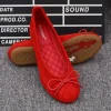 Mocassins en faux daim pour femmes, chaussures plates à enfiler, mocassins ronds, ballerines peu profondes, nœud papillon, grande taille 35-41