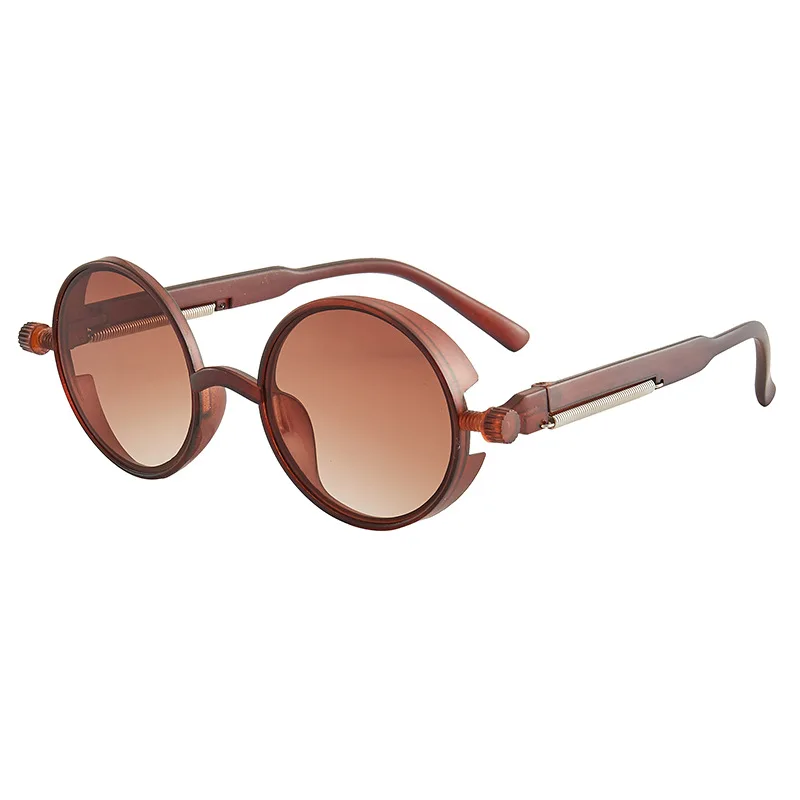 Lunettes de soleil gothiques classiques Steampunk, marque de luxe de styliste, haute qualité pour hommes et femmes, monture ronde rétro pour PC